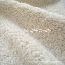 White Curly Shaggy Wool Fabric Fake Fur